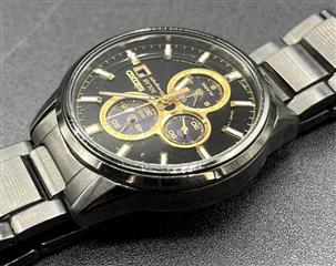 SEIKO SOLAR CHRONOGRAPH V172-0AF0 GOLD / BLACK WATCH (MVP012586